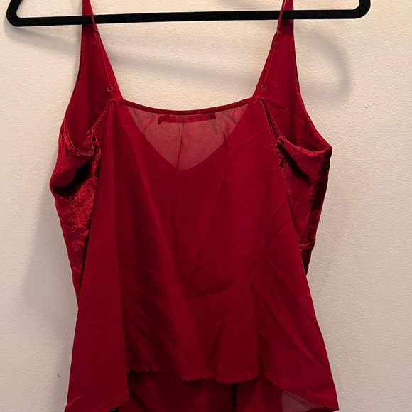 J Brand Luci Velvet Maroon Cami Tank, Small - Picture 3 of 8